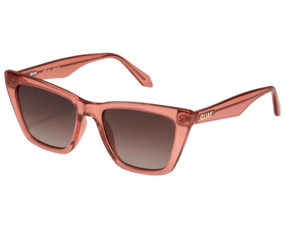 NEW QUAY women's call the shots large sunglasses in primrose/brown